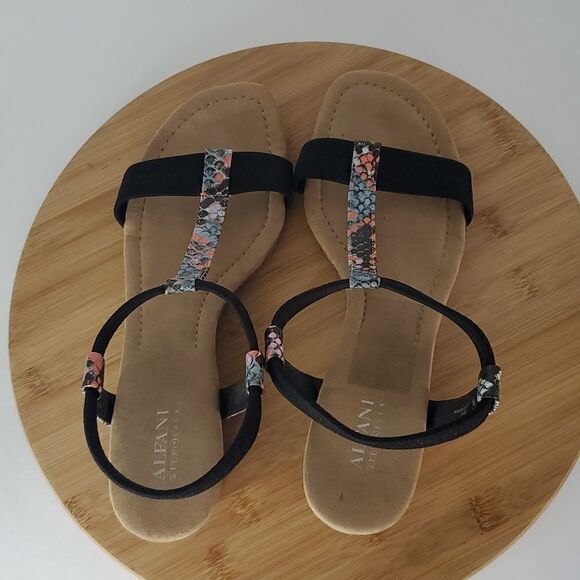 Alfani Women's Step 'N Flex Strappy Voyage Wedge Sandals Snakeskin Print Size 10 - Picture 6 of 11